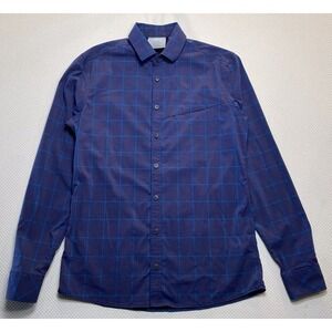 Mammut Long Sleeve Button-Up Shirt Blue Plaid Pocket Men's Small